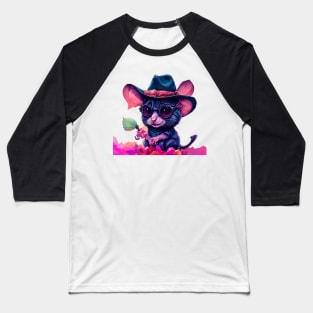 Funny Cowboy Mouse Baseball T-Shirt